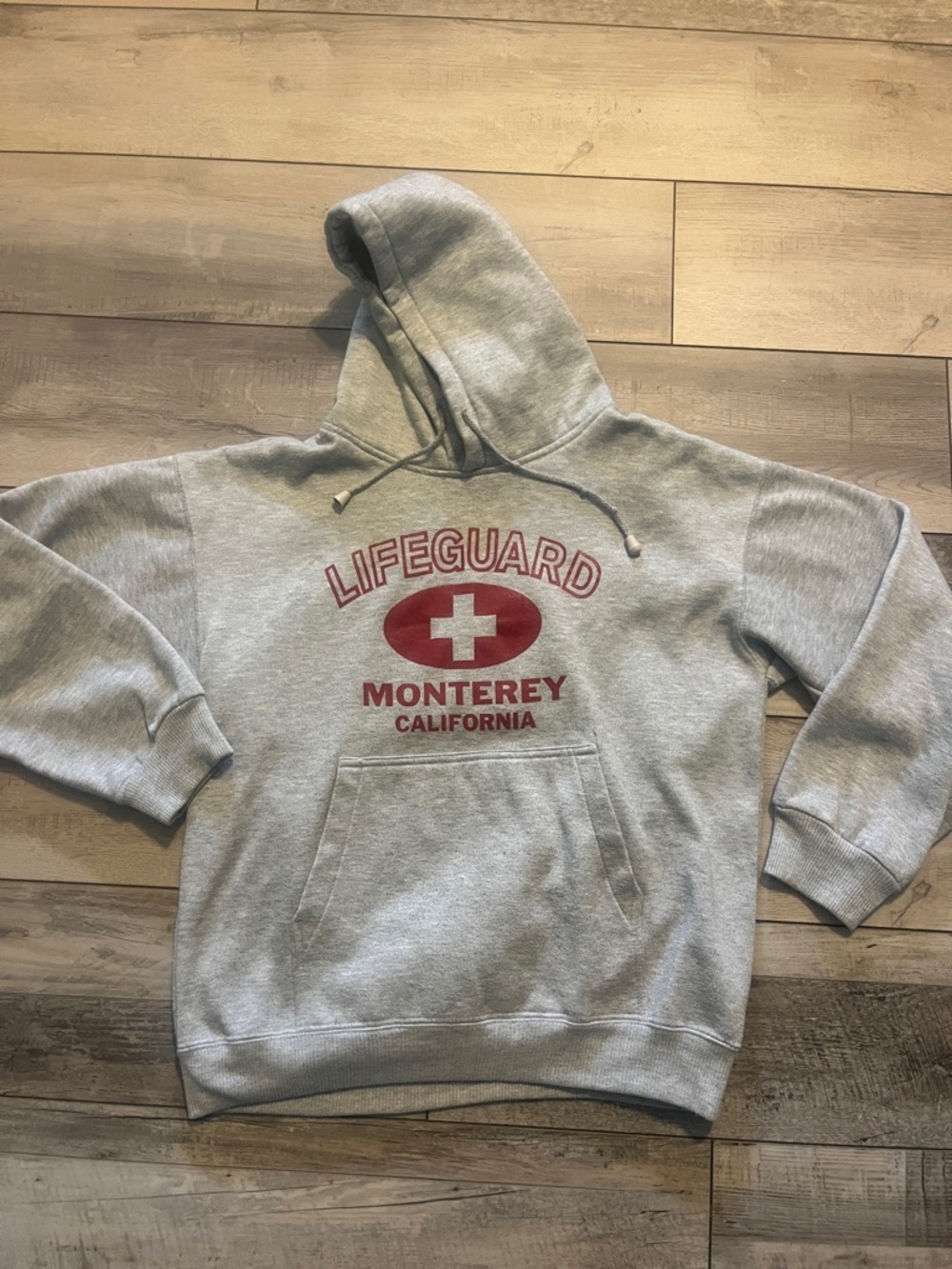 Lifeguard Monterey California Gray Hoodie with Red Logo